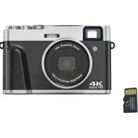 INF Digitalkamera 48 MP, 2,7 K FHD, 16-facher Digitalzoom, Webcam, Autofokus Schwarz