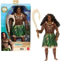Disney Vaiana Maui-Puppe mit abnehmbarer Kleidung und 4 Zubehörteilen, vom Live-Action-Film inspiriert, Modepuppe, Männlich, 3 Jahr(e), Junge/Mädchen, 317 mm, Mehrfarbig