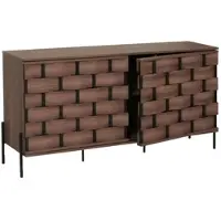 Décoshop26 - Buffet mit Push-to-Open-Türen und sechs Staufächern 152 x 80 x 40 cm braun 04_0005994