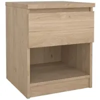 Wellhome - Nachttisch mit 1 Schublade in der Farbe Eiche 41 x 40 x 50 cm - Sil Oak