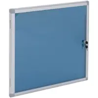 Mendler Schaukasten HWC-Q51, Memoboard Pinnwand mit Filzoberfläche, Aluminium abschließbar inkl. Zubeh√∂r 65x68x7cm ~ blau