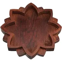 Typecat Lotus Kristall Tablett Holzform Display Retro Schmuck ätherisches Öl St