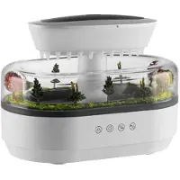 Tlily Luftbefeuchter mit Regenwolken-Design, Diffusor für Ätherische Öle mit Wassertropfen-Landschaft und 7 Nachtlichtern, Kühler Nebel, AU-Stecker