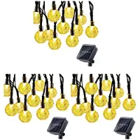 Zandona 3X 8 Modi Solar-Glühbirnen, Kristallkugel, 5 M, LED-Lichterkette, Lichterketten, Girlanden für Weihnachtsfeier, Outdoor-Dekoration