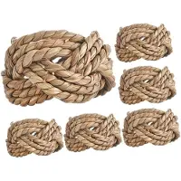 Jojomino 8 Handgefertigte, Gewebte Serviettenringe - Dekorative Halter für Esstisch, Party, Hochzeit, Feiertag, Tischdekoration im Rustikalen Stil