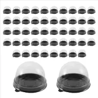 Typecat 50er-Pack Mini-Cupcake-Behälter, durchsichtige Kunststoff-Kuchenbox mit gewölbten Deckeln