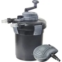 HEISSNER Druckfilter Set HLF3000 bis 00 Inklusive 7 Watt UVC Teichklärer für Teiche mit 3000,