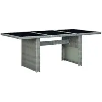 Furnicato Gartentisch Hellgrau Poly Rattan Und Hartglas