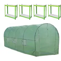 MonsterShop Polytunnel Gewächshaus Walk In Verzinkte Polytunnel Garten wachsen Zelt 25mm 6 x 3m