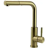 Pure.Sink Küchenarmatur PVD Gebürstet Gold mit ausziehbarer Brause