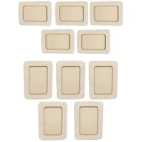 Typecat 10 Stück DIY-Bilderrahmen Aus Holz, Fotorahmen Aus Unlackiertem Massivholz, zum Basteln Von Holz, für DIY-Malerei, für Kunstprojekte