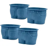 Melitt Silikon-Cupcake im Jeans-Stil, Silikon-Muffinförmchen, Silikon-Backförmchen, Silikon-Muffinförmchen, -Jeans-Stil 4 Stück
