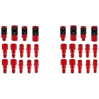 Torribaly 28-Teilige Luftschlaucharmaturen, Luftkupplungs-Luftstecker-Set, Industrietyp, 1/4-Zoll-GewindegrößE, Luftkompressor-ZubehöR