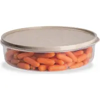 PlasticForte Frischhaltebehalter rund - 1x - 2L - transp - beige - Kunststoff