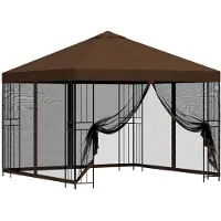 vidaXL Garten Pavillon mit Seitenwänden 3 x 3 m Braun