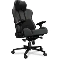Yumisu Gaming Stuhl Bürostuhl 2050 Höhenverstellbar bis 150kg Belastbar Rückenlehne und Sitz aus Kaltschaum GRAU/ROT Stoff
