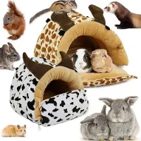 OEM 2 Stück Plüschhaustierbett für Hunde, Katzen, Hamster, Cavia, Eekhoorn, Fret, Chinchilla und Hase