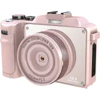 INF Digitalkamera 4K/48 MP/18-facher Digitalzoom/Stabilisierung/Autofokus/Dual-Kamera Rosa