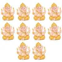 Typecat 10X Haidianzi Gold Lord Ganesha Buddha Statue Elefant Gott Skulpturen Ganesh Figuren