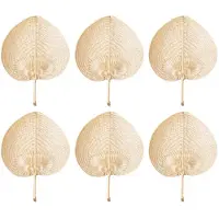 Typecat Natural Handmade Straw Fan Hand-Woven Palm Leaf Hand Woven Summer Cool