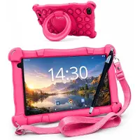 AngelTech Kindertablet SLIM - Android 15 - 3+5 GB RAM - 32+64 GB - 7 Zoll Kindertablet - Elterliche Kontrolle- Rosa