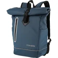 Travelite Rollup Fahrrad Rucksack Kurierrucksack Daypack aus wasserfester Plane mit Reflektoren navy blau