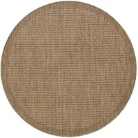 KADIMA DESIGN In- & Outdoor-Teppich Einfarbig Pflegeleicht Waschbar Strapazierfähig | Rund Braun 120x120 cm Balkon Terrasse Küche | DAFNE –