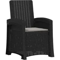 vidaXL Liegesessel Garten Rattan-Optik Anthrazit und Hellgrau PP