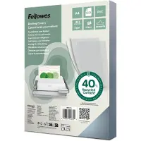 Fellowes Deckblatt PVC, transparent, DIN A4, für Draht- und Plastikbindemaschinen, 180 µm, 100