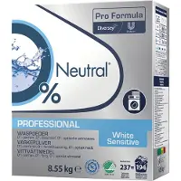 Neutral Vaskepulver Neutral Proffessional White Sensitive Svanemærket u/Parfume 8.55 kg,8,55 kg/krt