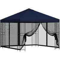 vidaXL Garten Pavillon mit Seitenwänden 3 x 3 m Blau