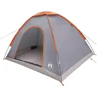 vidaXL Campingzelt 4 Personen Grau und Orange