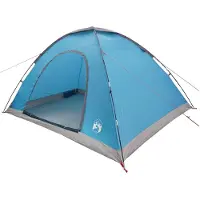 vidaXL Campingzelt 6 Personen Blau 185T Polyester mit PolyurethanBeschichtung