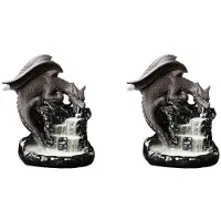Semoic 2X Drachen Zen Dekor Wasserfall Räucher Kegel Halter Räuchergefäß Encensoir Palnik Räucherstäbchen Meditation Rückfluss Räucherstäbchen