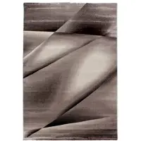 Carpetsale24 Kurzflor Teppich 80x150 cm, Modern Abstrakt Design in Braun Beige, Pflegeleicht, ideal für Flur, Küche oder kleine Räume