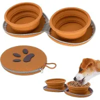 OEM Reisfutterbox, 2-teilig, 25oz, tragbar, für Hunde, braun