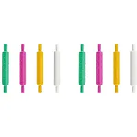 Jojomino 8-Teiliges Modelliermuster-Rollen-Set Aus Ton, 4 Farben, Lederstruktur-Rolle, Kunststoff-Nudelholz, Polymer-Ton für Heimwerkerarbeiten