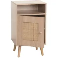 Décoshop26 - Kubu Nachttisch/Beistelltisch mit Staufächern Rattan und Melaminholz in Eichenoptik 71x40x41 cm 04_0008530