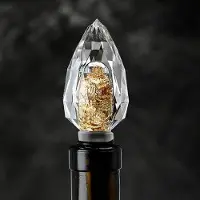 OEM Kristallene Wijnstopper, transparent, dekorativer Glasstopper für Weingläser, Küchendekoration, 1 Stück.
