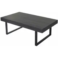Mendler Couchtisch Kos T576, Wohnzimmertisch, 40x110x60cm MVG- Schwarze Eiche-Optik, dunkle Metall-Füße
