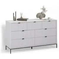 Livinity SIDEBOARD Aterno Weiß 42 x 81 cm mit 7 Schubladen
