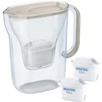 Brita Style Essential Filterkanne + 2 MaxtraPro PP-Filterkartuschen (2,4 l; Sand)