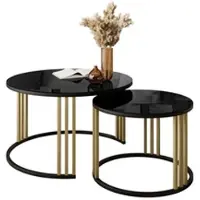 Lookway Runder Couchtisch 2in1 LORI MIX GLASS