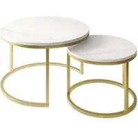 Lookway Runder Couchtisch CIRI 2in1 LEVANTO Gold Matt