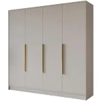 ALTDECOR Kleiderschrank PERE - 200x200x51 Kaschmir Schrank Garderobenschrank Mehrzweckschrank mit modernen glatte Fronten und goldenen Griffen
