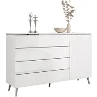 Lookway Kommode mit Schubladen AURORA SILVER 4S1D auf schrägen Beinen