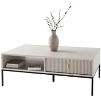 Lookway Couchtisch MIDNIGHT mit Schublade auf Gestell Kaschmir
