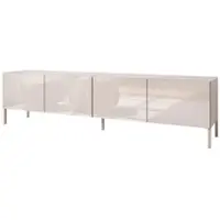 Lookway TV-Schrank COLGANTE 200 Kaschmir Hochglanz auf geraden kaschmirfarbenen Beinen mit LED-Beleuchtung