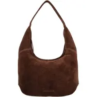 Hide & Stitches Suede Shoulderbag dark brown