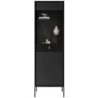 Lookway VITRINE MIDNIGHT mit Glastür auf Gestell schwarz